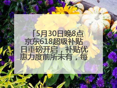 5月30日晚8点京东618超级补贴日重磅开启，补贴优惠力度前所未有，每人每天补贴超6180元！