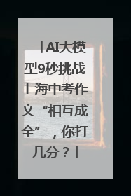 AI大模型9秒挑战上海中考作文“相互成全”，你打几分？