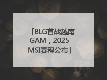 BLG首战越南GAM，2025MSI赛程公布